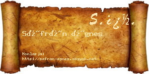 Sáfrán Ágnes névjegykártya